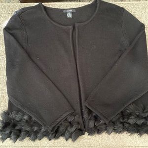 Alfani Black 3/4 Sleeve Faux Fur Bolero Sweater XL